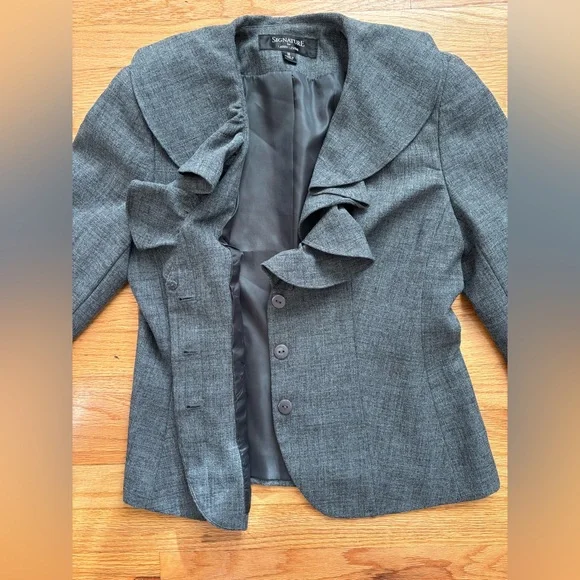 Ruffled Grey Blazer - Picture 5 of 7